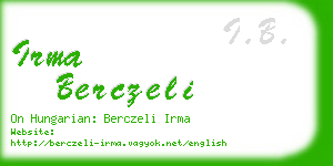 irma berczeli business card